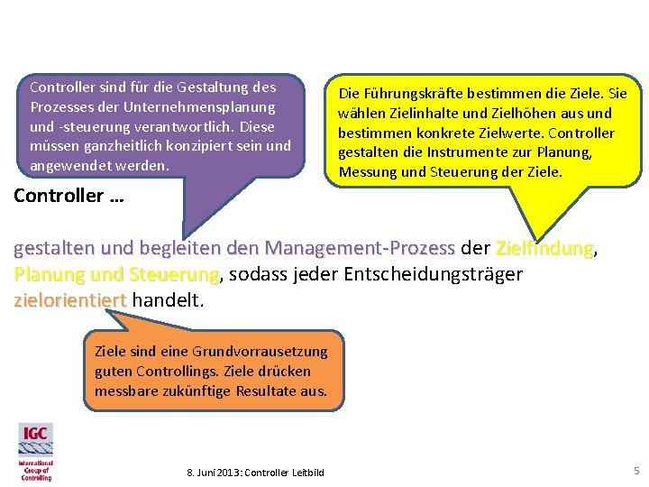 Controller sind für die Gestaltung des Prozesses der Unternehmensplanung und -steuerung verantwortlich. Diese müssen