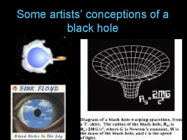 Some artists’ conceptions of a black hole • 