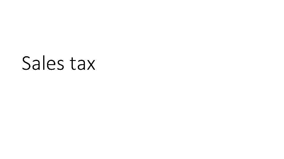 Sales tax 