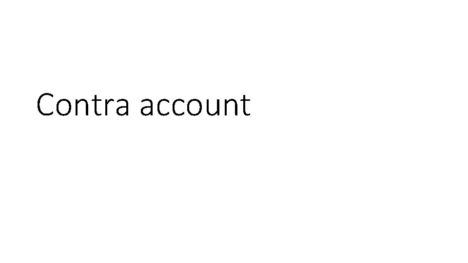 Contra account 