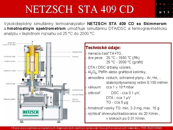 NETZSCH STA 409 CD Vysokoteplotný simultánny termoanalyzátor NETZSCH STA 409 CD so Skimmerom a