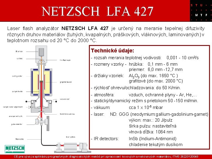 NETZSCH LFA 427 Laser flash analyzátor NETZSCH LFA 427 je určený na meranie tepelnej