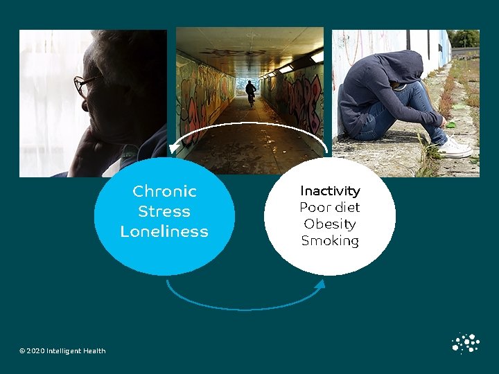Chronic Stress Loneliness © 2020 Intelligent Health Inactivity Poor diet Obesity Smoking 