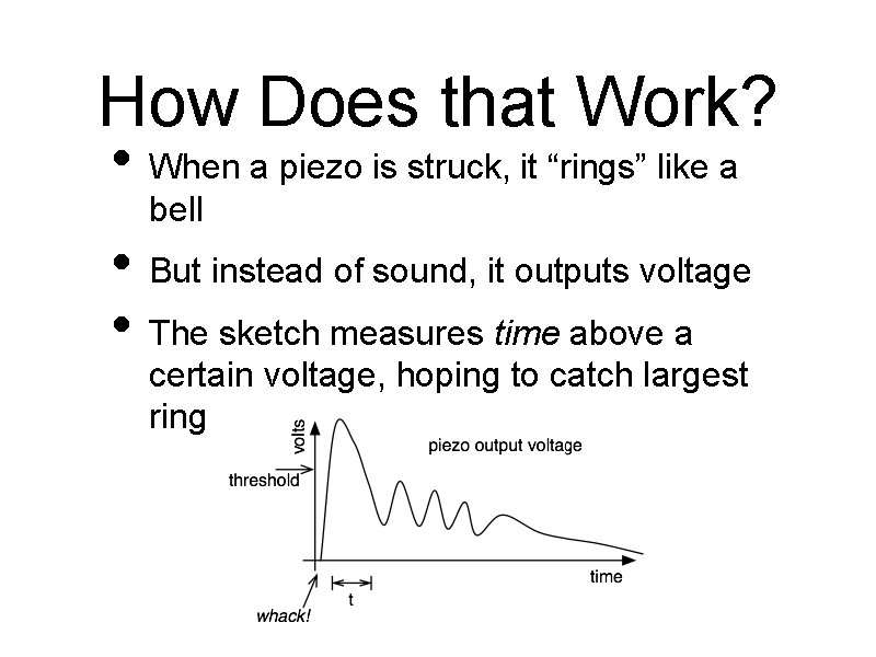 How Does that Work? • When a piezo is struck, it “rings” like a How Does that Work? • When a piezo is struck, it “rings” like a