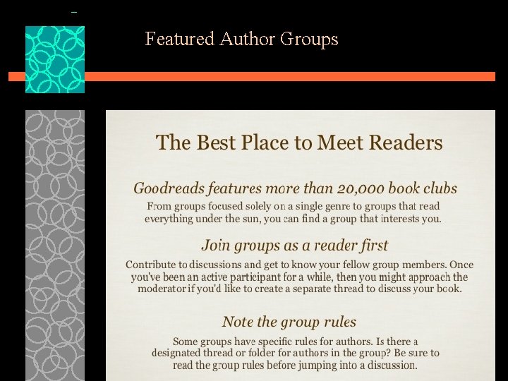 Featured Author Groups 