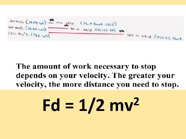 Fd = 1/2 2 mv 