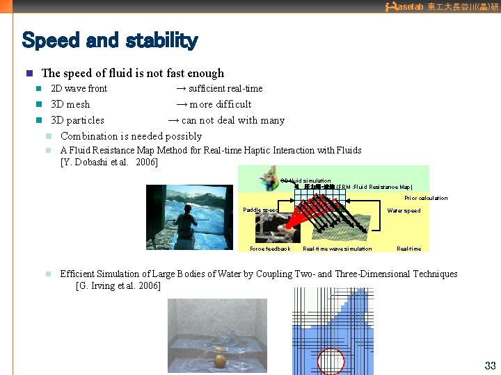 aselab 東 大長谷川(晶)研 Speed and stability n The speed of fluid is not fast