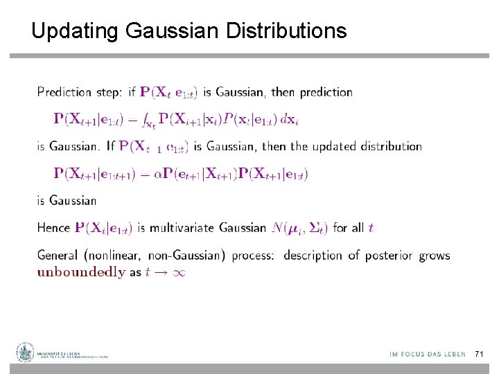 Updating Gaussian Distributions 71 