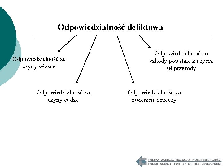 Odpowiedzialność deliktowa Odpowiedzialność za czyny własne Odpowiedzialność za czyny cudze Odpowiedzialność za szkody powstałe