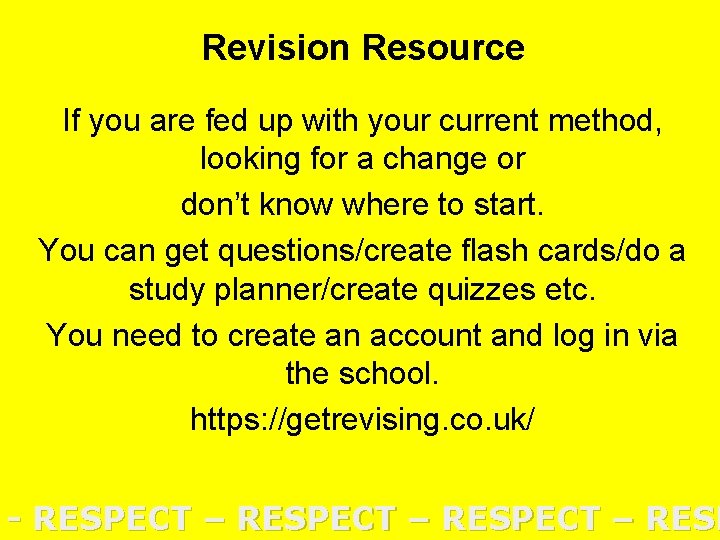 Revision Resource If you are fed up with your current method, looking for a