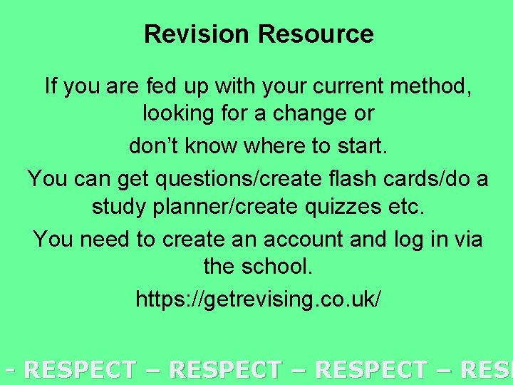 Revision Resource If you are fed up with your current method, looking for a