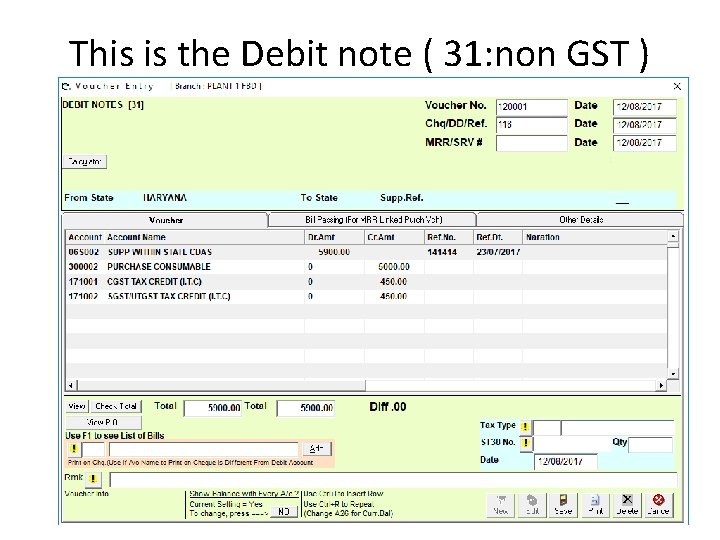 This is the Debit note ( 31: non GST ) This is the Debit note ( 31: non GST )