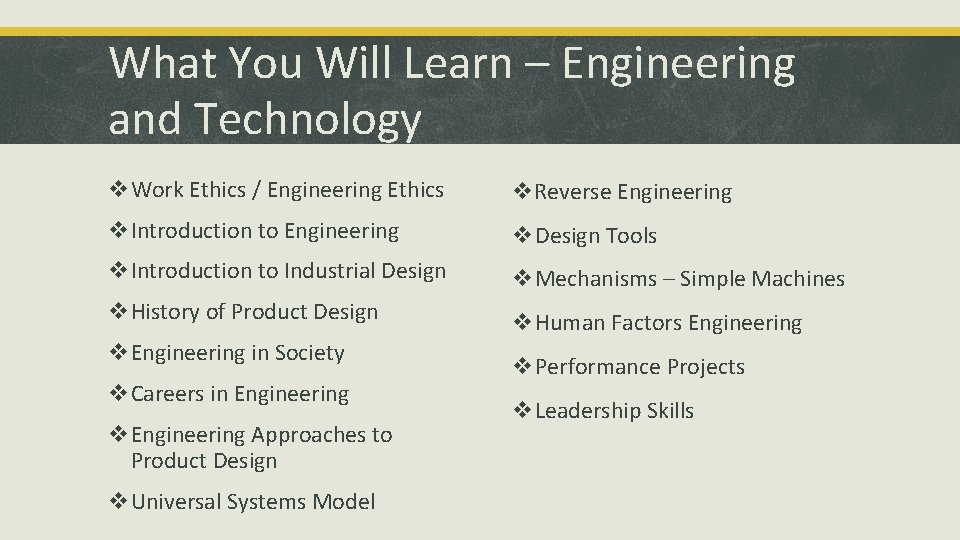 What You Will Learn – Engineering and Technology v. Work Ethics / Engineering Ethics