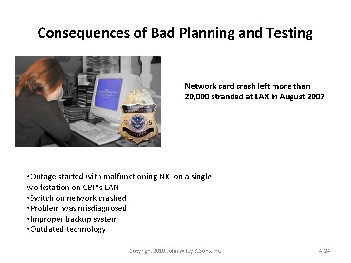 Consequences of Bad Planning and Testing Network card crash left more than 20, 000