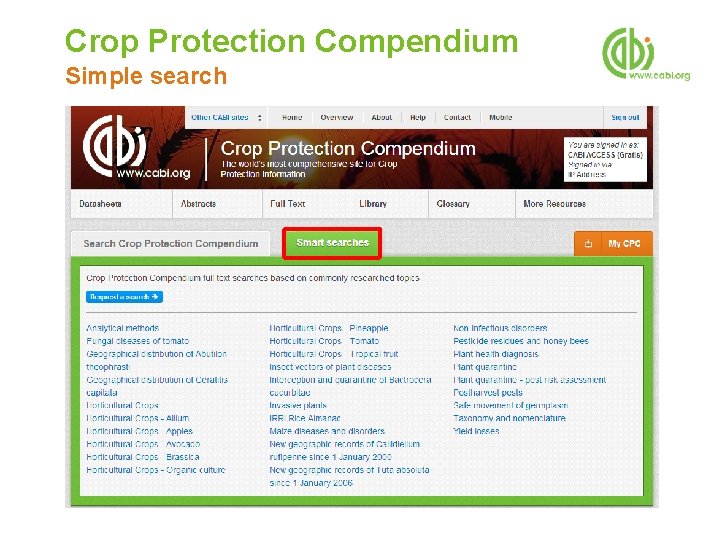 Crop Protection Compendium Simple search 