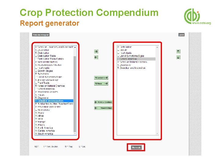 Crop Protection Compendium Report generator 