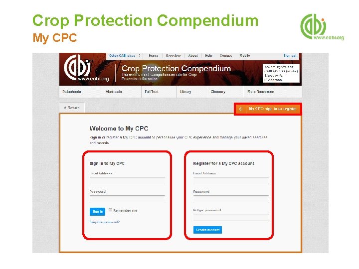 Crop Protection Compendium My CPC 