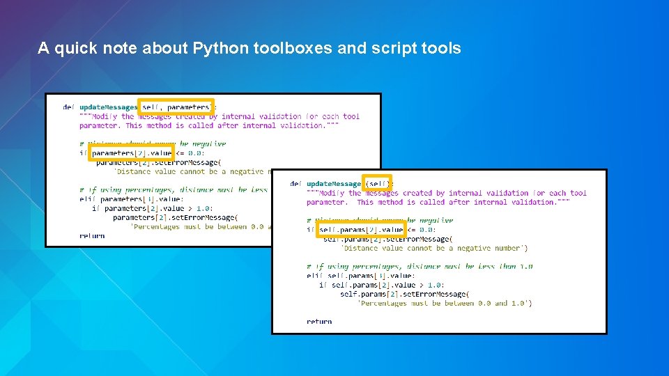 A quick note about Python toolboxes and script tools A quick note about Python toolboxes and script tools