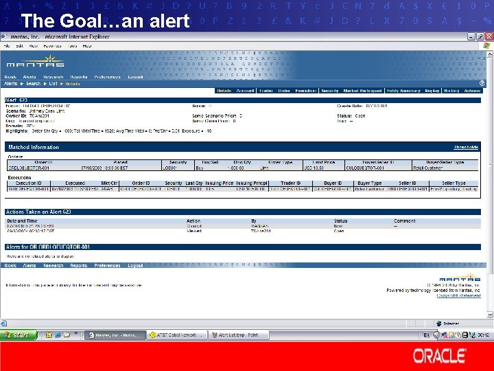 The Goal…an alert 