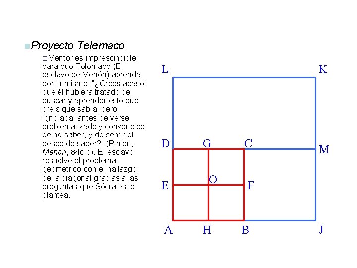 n. Proyecto Telemaco ¨Mentor es imprescindible para que Telemaco (El esclavo de Menón) aprenda