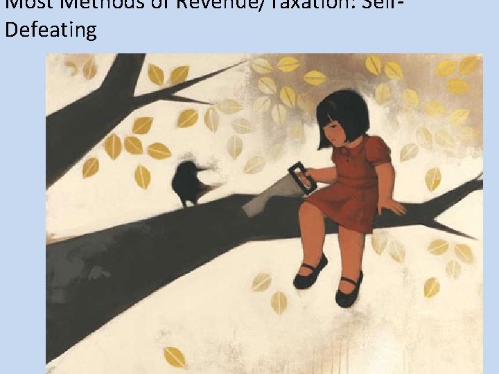 Most Methods of Revenue/Taxation: Self. Defeating 
