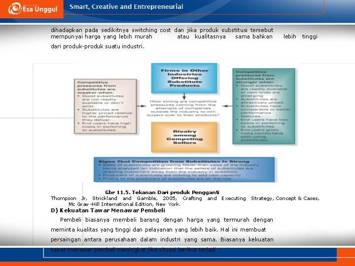 dihadapkan pada sedikitnya switching cost dan jika produk substitusi tersebut mempunyai harga yang lebih