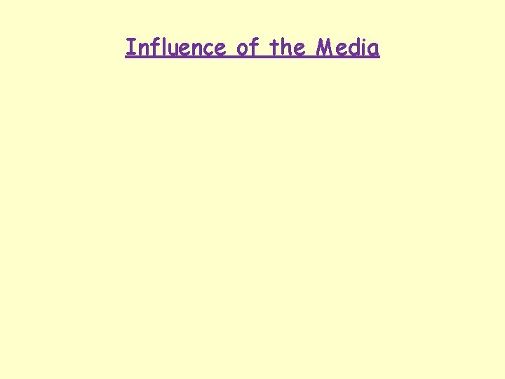 Influence of the Media 