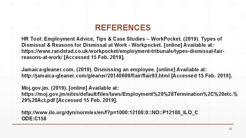 REFERENCES HR Tool: Employment Advice, Tips & Case Studies – Work. Pocket. (2019). Types