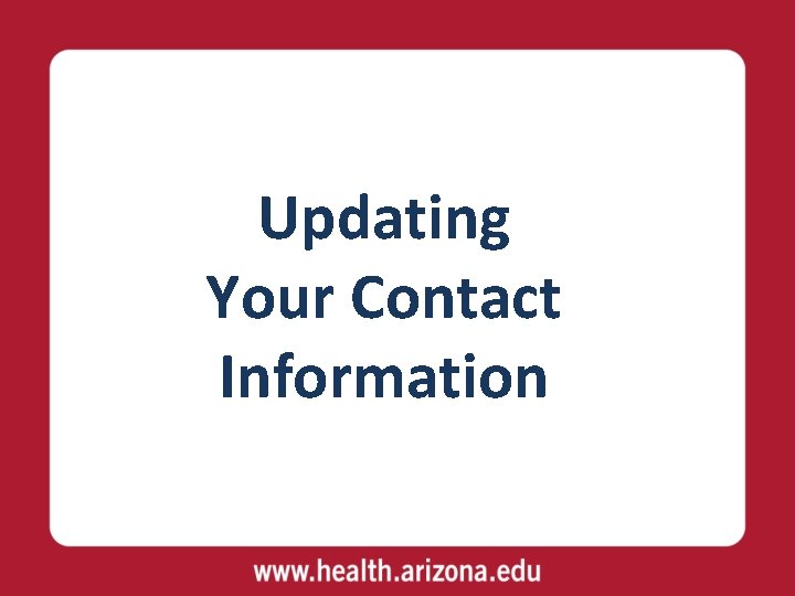 Updating Your Contact Information 