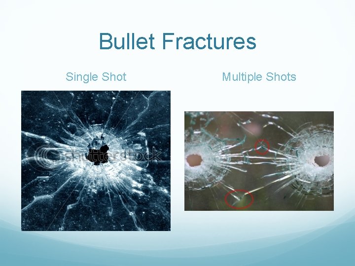 Bullet Fractures Single Shot Multiple Shots 