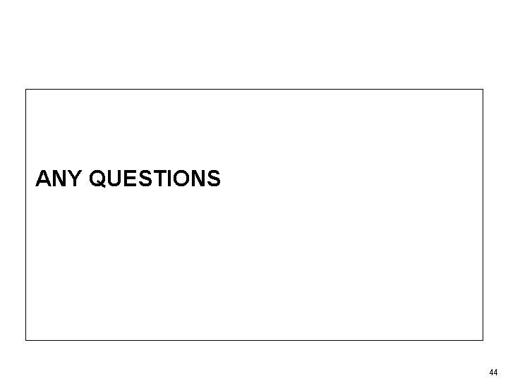 ANY QUESTIONS 44 ANY QUESTIONS 44