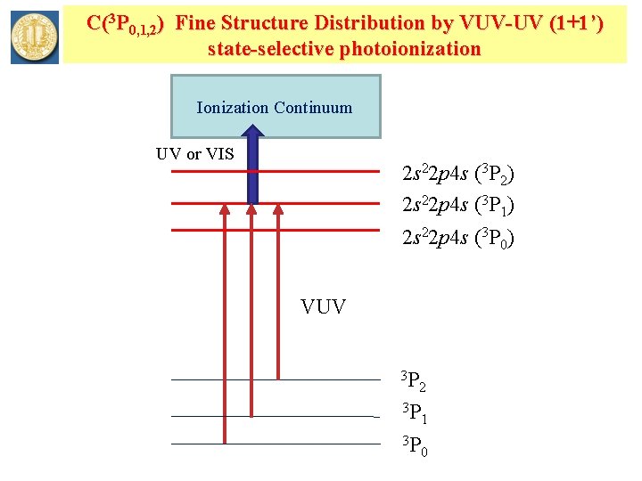 C(3 P 0, 1, 2) Fine Structure Distribution by VUV-UV (1+1’) state-selective photoionization Ionization
