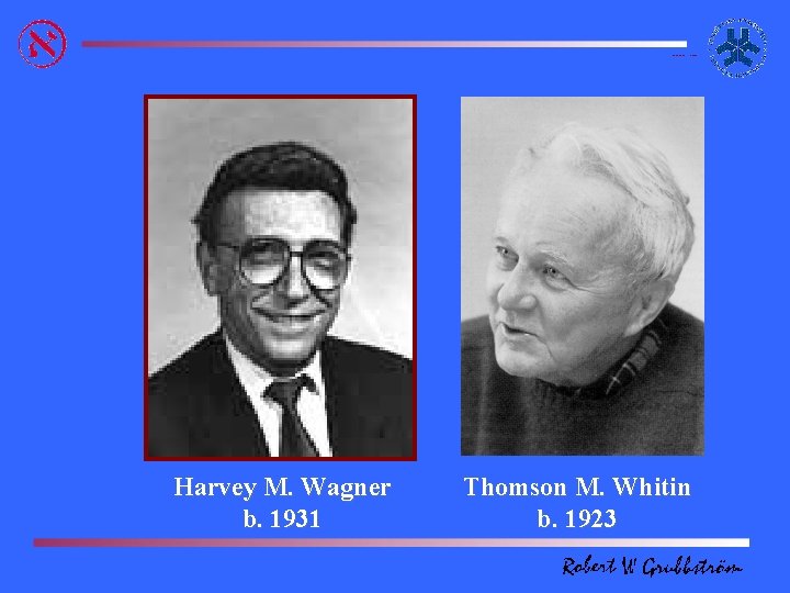 Thomson M. Whitin, b. 1923 Harvey M. Wagner b. 1931 Thomson M. Whitin b.