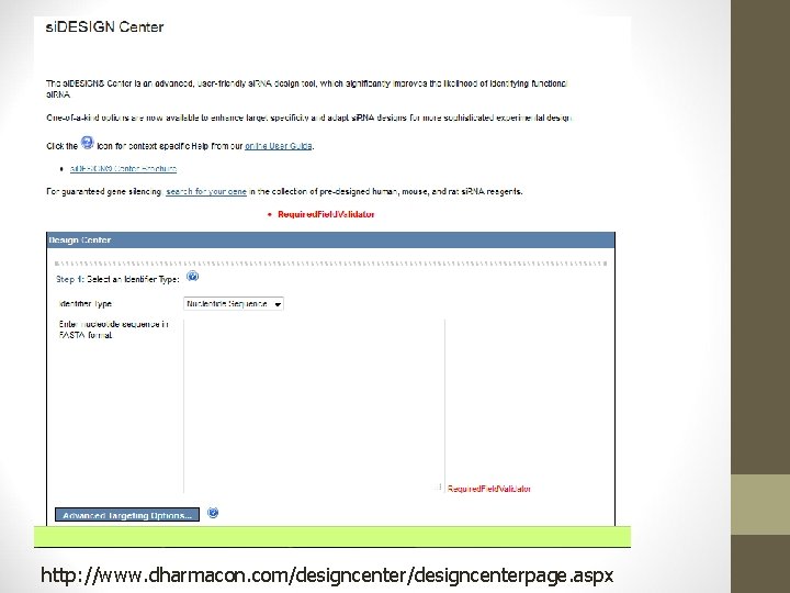 http: //www. dharmacon. com/designcenterpage. aspx 