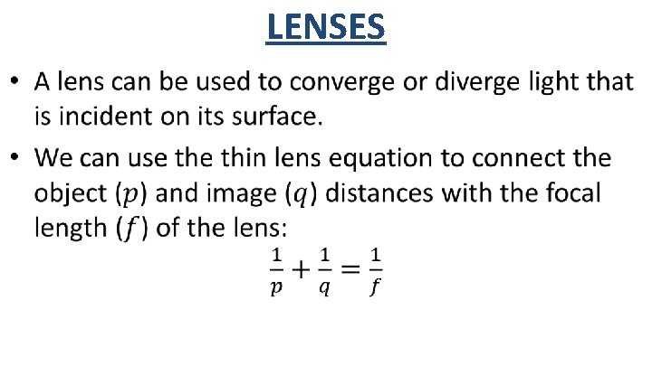 LENSES • 
