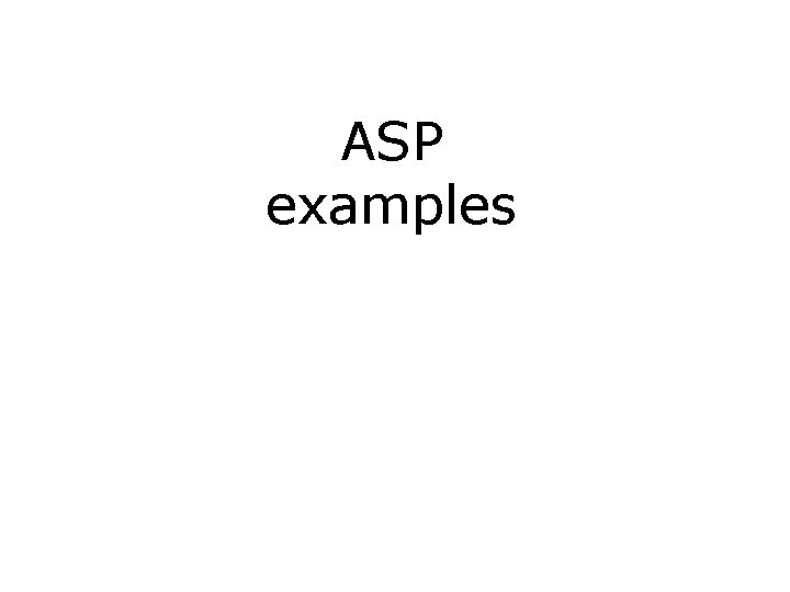 ASP examples 