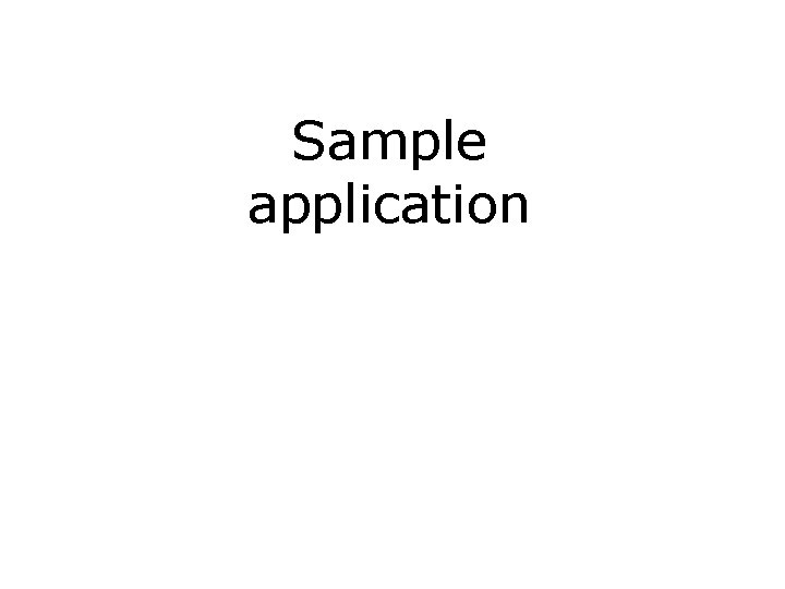 Sample application 