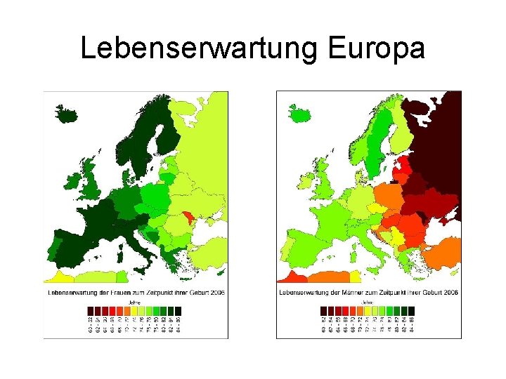 Lebenserwartung Europa 