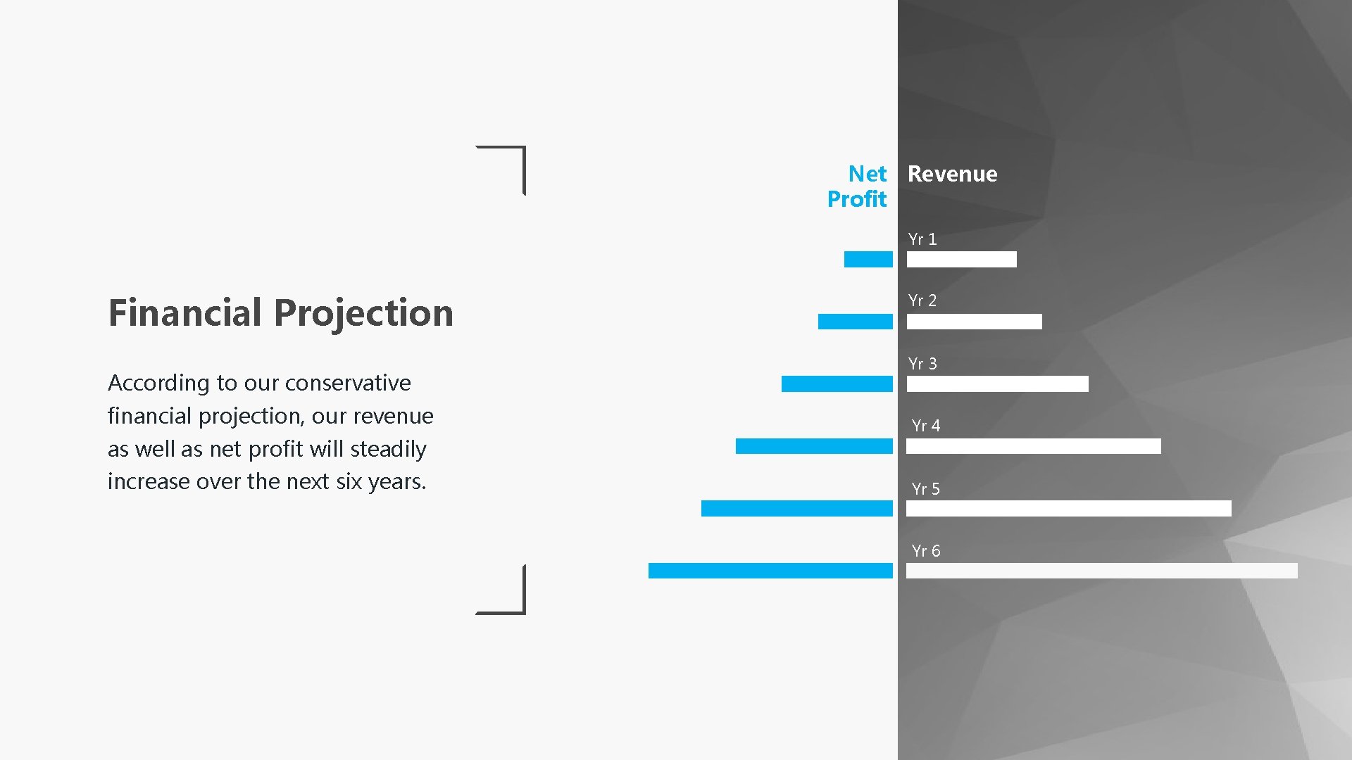 Net Revenue Profit Yr 1 Financial Projection According to our conservative financial projection, our