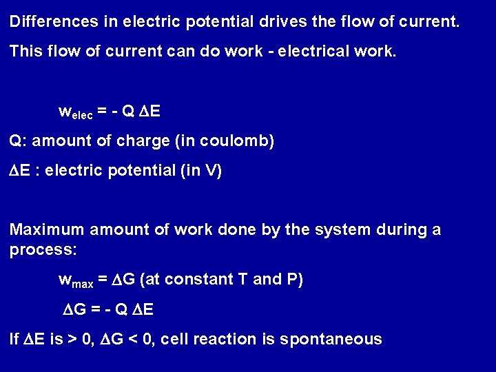 Differences in electric potential drives the flow of current. This flow of current can