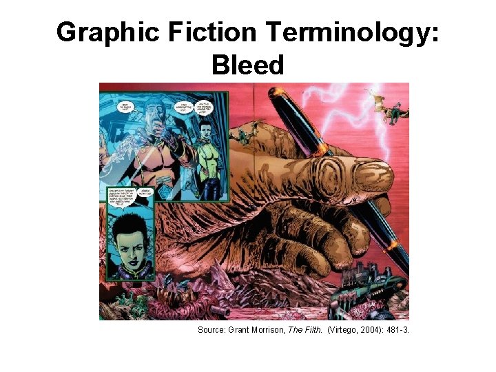 Graphic Fiction Terminology: Bleed Source: Grant Morrison, The Filth. (Virtego, 2004): 481 -3. 