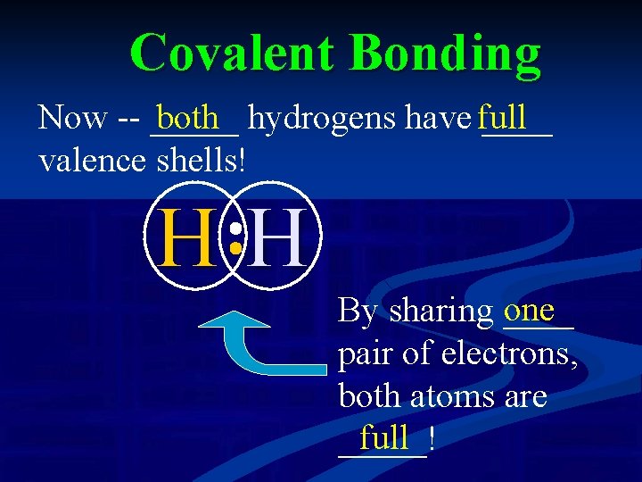Covalent Bonding Now -- _____ both hydrogens have full ____ valence shells! HH one