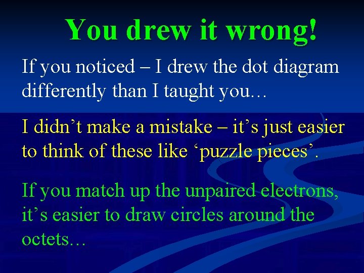 You drew it wrong! If you noticed – I drew the dot diagram differently