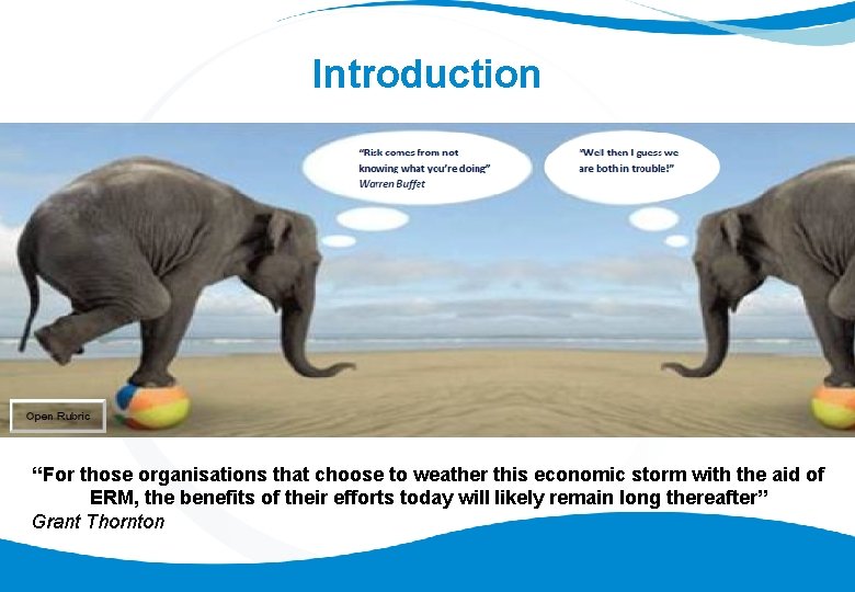 Introduction “For those organisations that choose to weather this economic storm with the aid