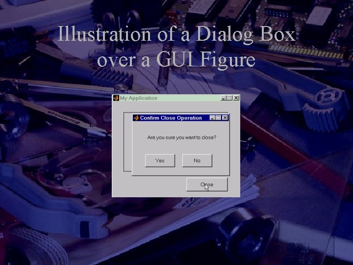 Illustration of a Dialog Box over a GUI Figure Illustration of a Dialog Box over a GUI Figure