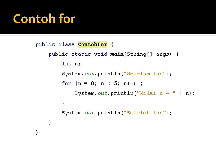 Contoh for 