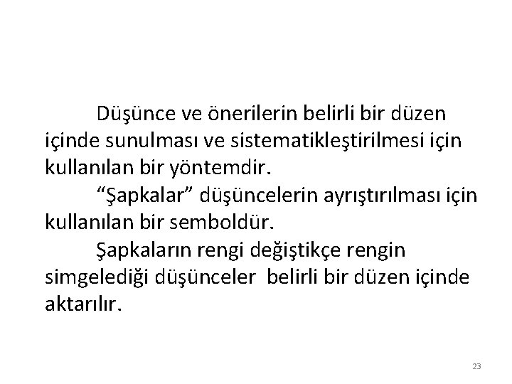 Düşünce ve önerilerin belirli bir düzen içinde sunulması ve sistematikleştirilmesi için kullanılan bir yöntemdir.