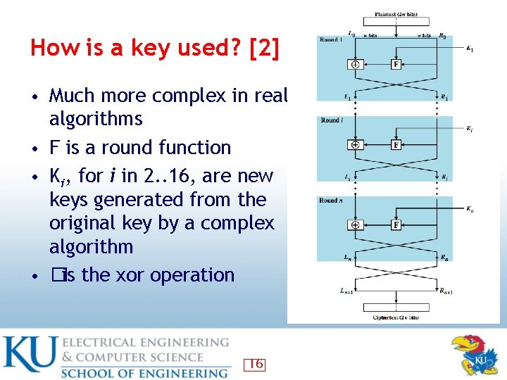 How is a key used? [2] • Much more complex in real algorithms •