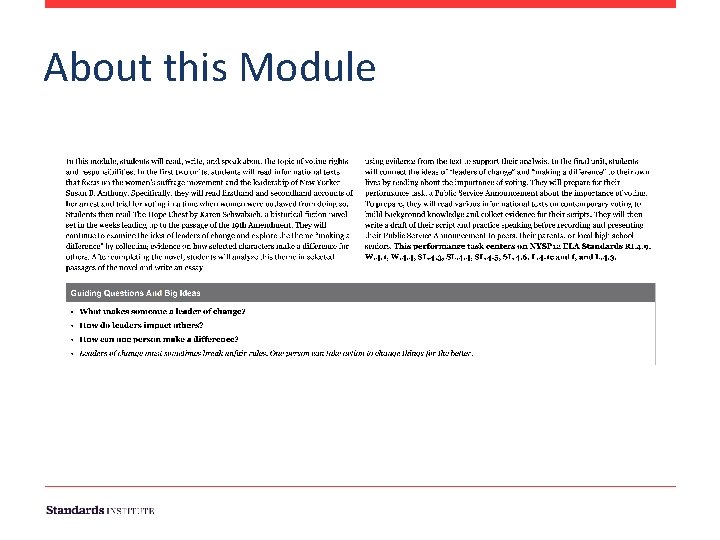 About this Module About this Module