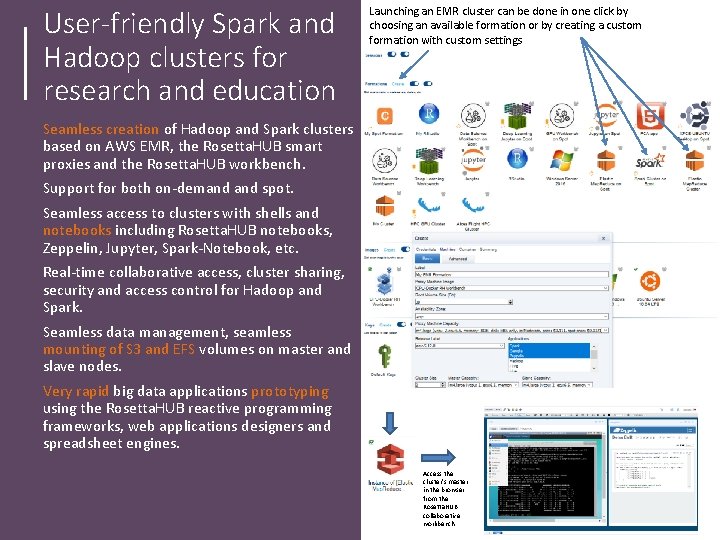 User-friendly Spark and Hadoop clusters for research and education Launching an EMR cluster can User-friendly Spark and Hadoop clusters for research and education Launching an EMR cluster can